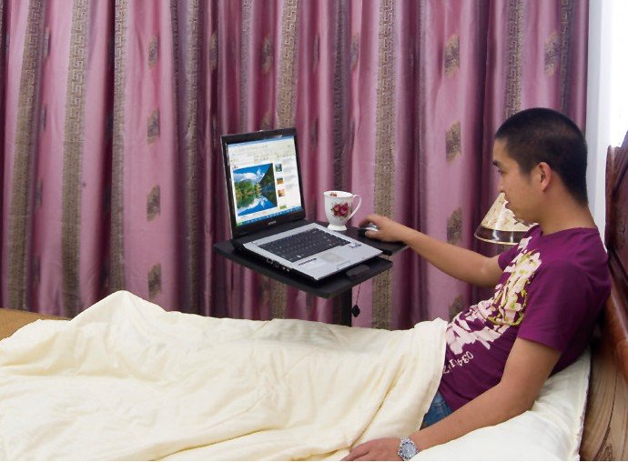 LAPTOP TABLE PORTABLE COMPUTER DESK FLEXIBLE ADJUSTABLE BED TRAY