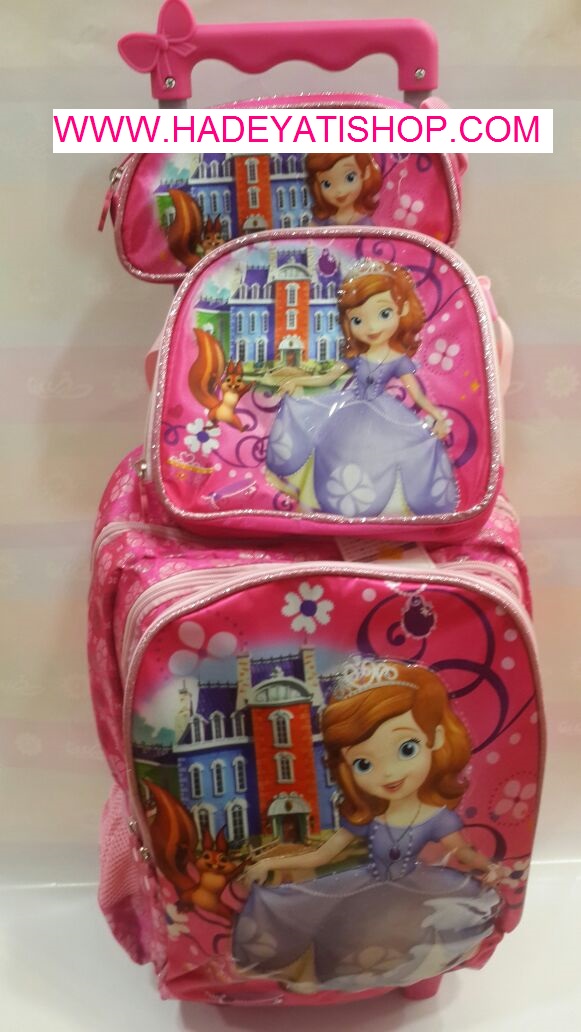 SOFIA trolley school bag with lunch&pencil bag,3 pcs in 1 set