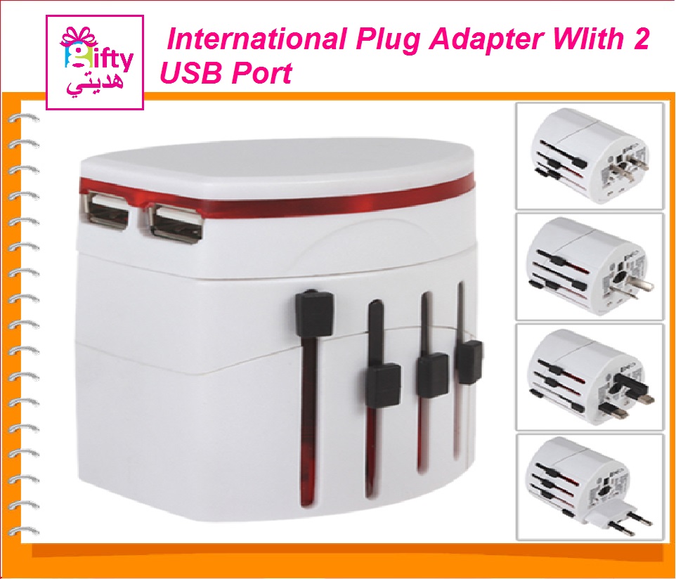 International Plug Adapter WIith 2 USB Port World Travel AC Power Charger Adaptor AU US UK EU Plug