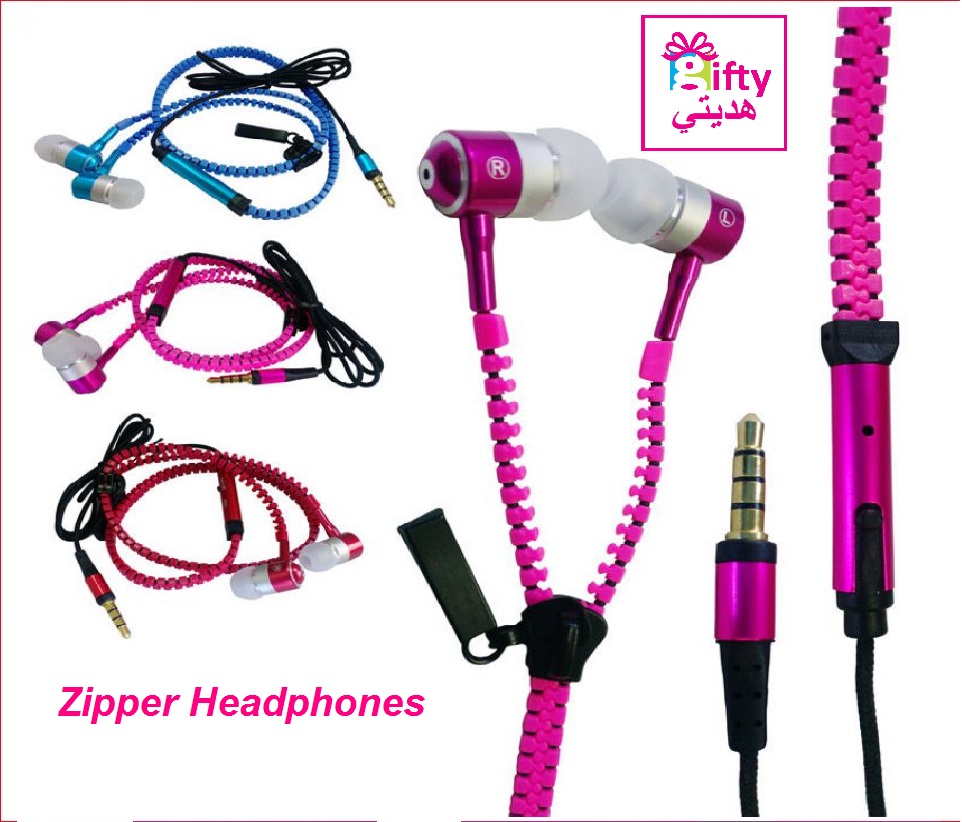 Zipper Headphones With Mic Headset