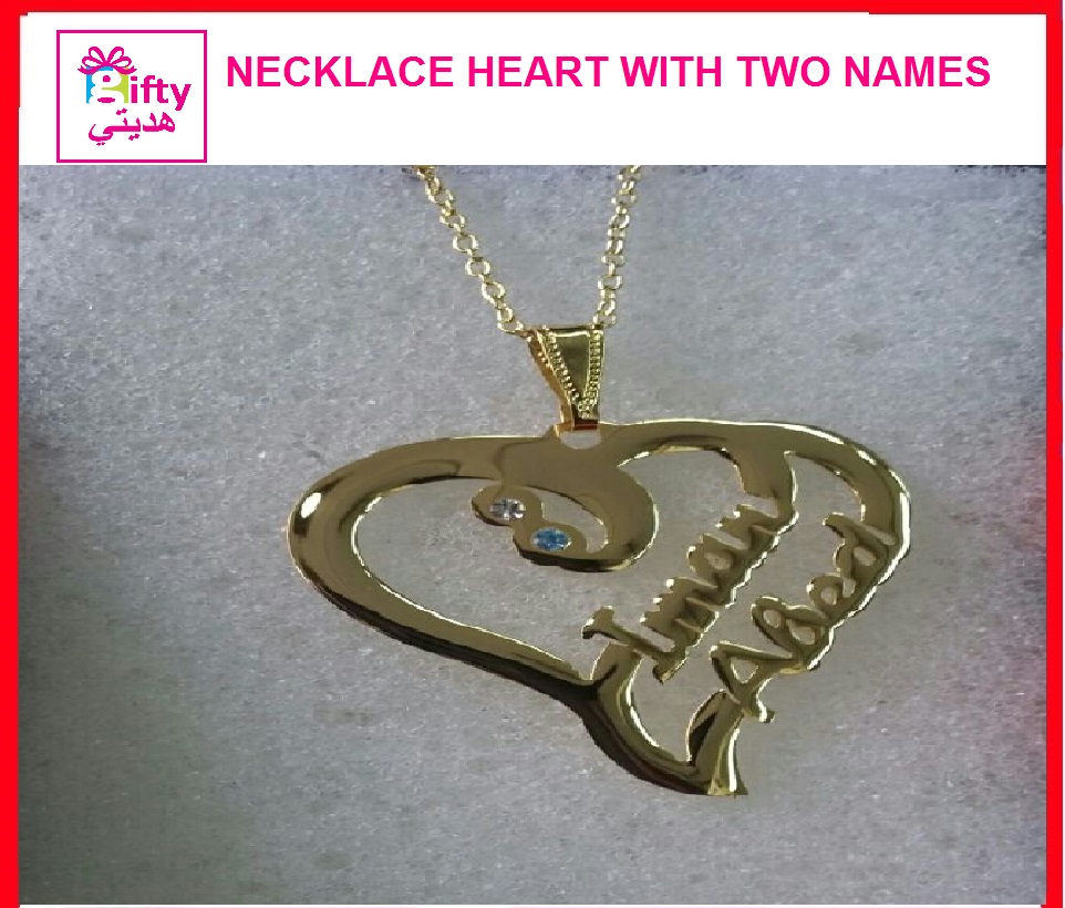 NECKLACE HEART WITH TWO NAMES
