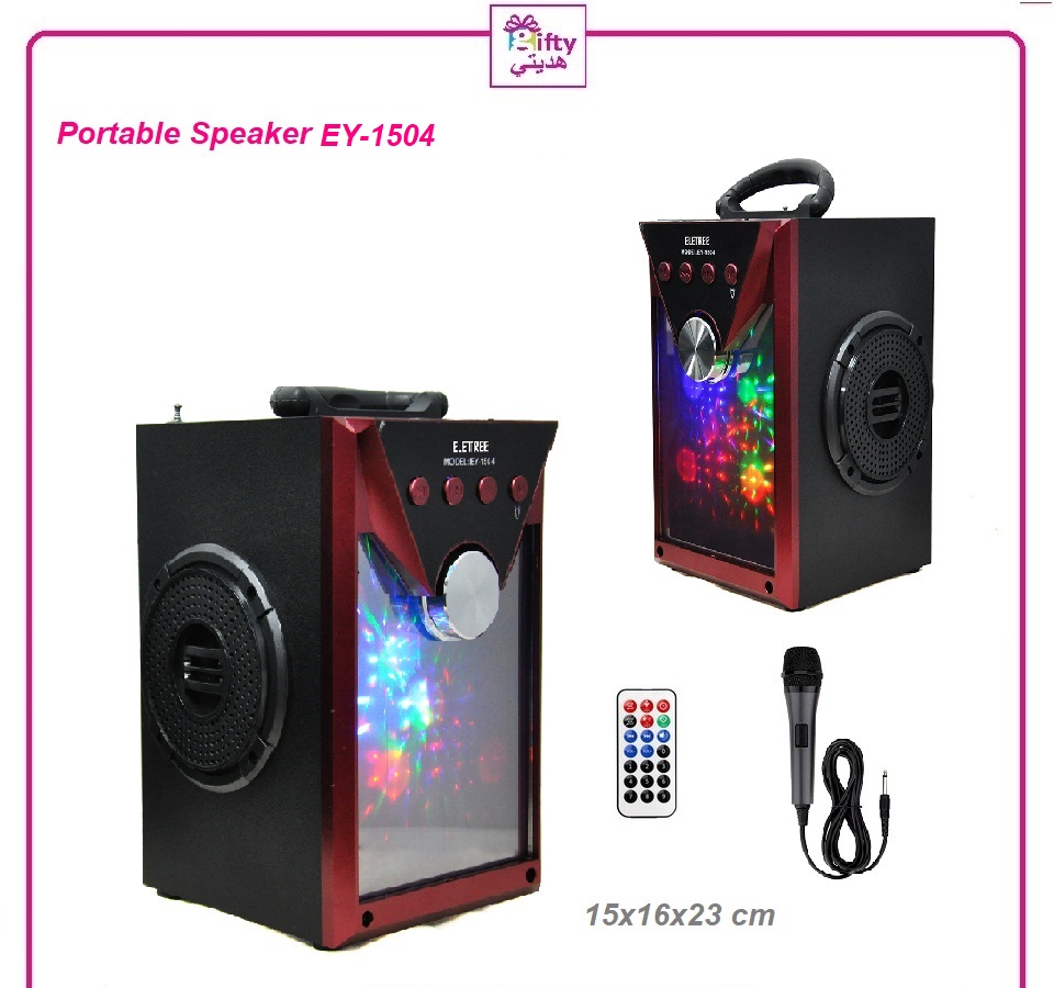 Glass Pannel Mirror Portable Bluetooth Audio Speaker With Control Remote & Mic